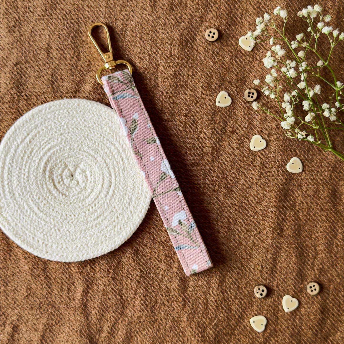 Keychain Wristlet - Blush Bloom