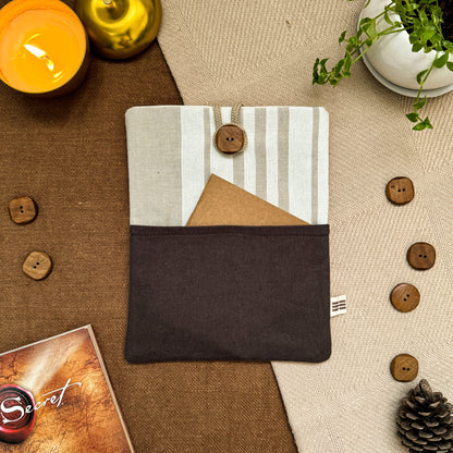 BOOK SLEEVE - Beige Stripes