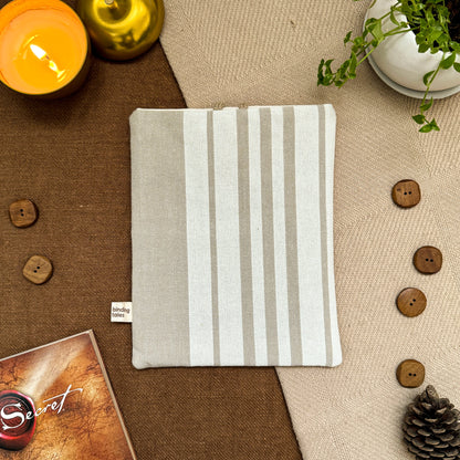 BOOK SLEEVE - Beige Stripes