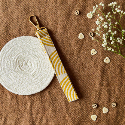 Keychain Wristlet - Mustard Swirl