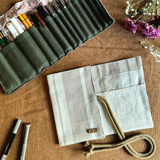 STATIONERY ROLL - Beige Stripes