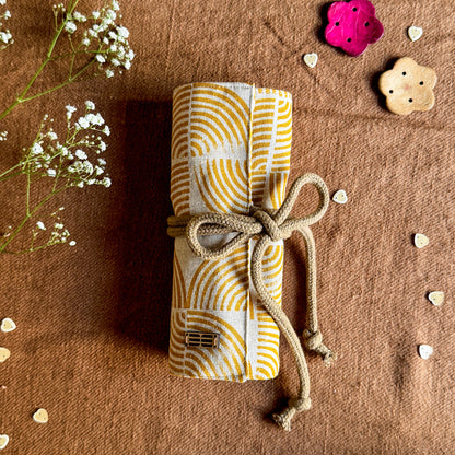 STATIONERY ROLL - Mustard Swirl